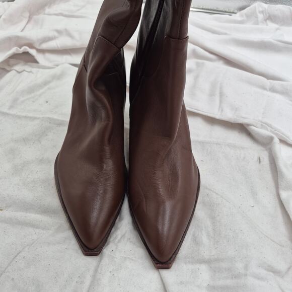 NEW Dolce Vita Annika Pointed Toe Chocolate Leather Knee High Boot Women sz 9.5 - Picture 4 of 6